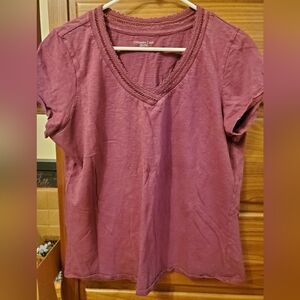 Coldwater Creek Women's Short Sleeve Top in Cranberry
